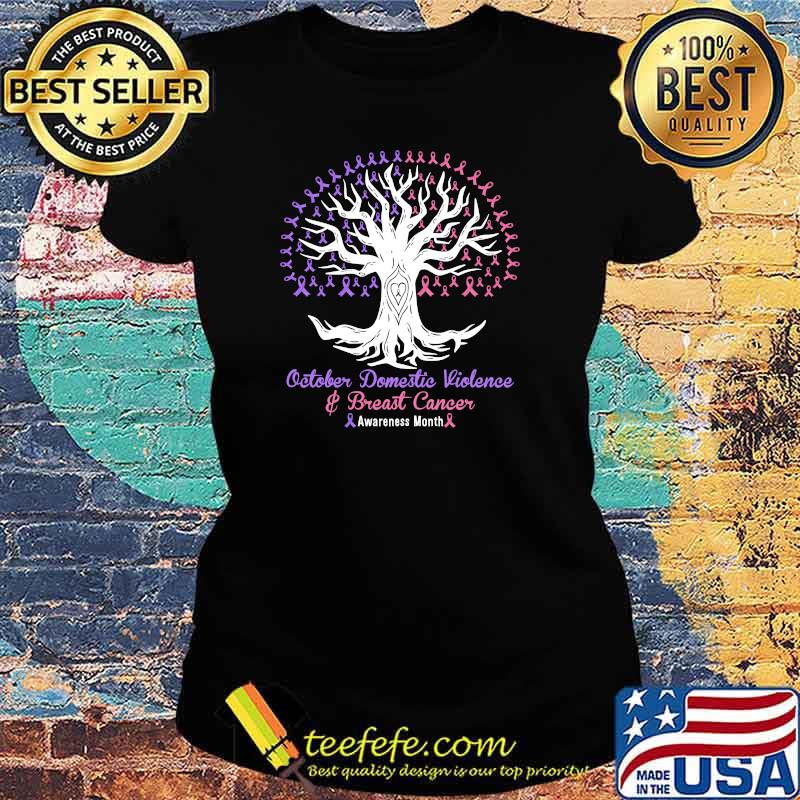 October Domestic Violence & Breast Cancer Awareness Month T-Shirt Ladies tee October Domestic Violence & Breast Cancer Awareness Month T-Shirt Ladies tee
