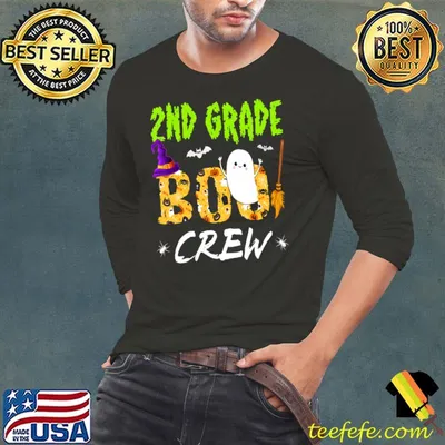 Official 2nd Grade Boo Crew Teacher Funny Halloween Costume T-Shirt