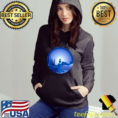 Official landscape Lighthouse By The Sea Blue Shades Dark Nautical Premium T-Shirt