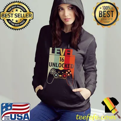 Official level 16 Unlocked 16 Years Old Vintage 16th Birthday Gamer Premium T-Shirt