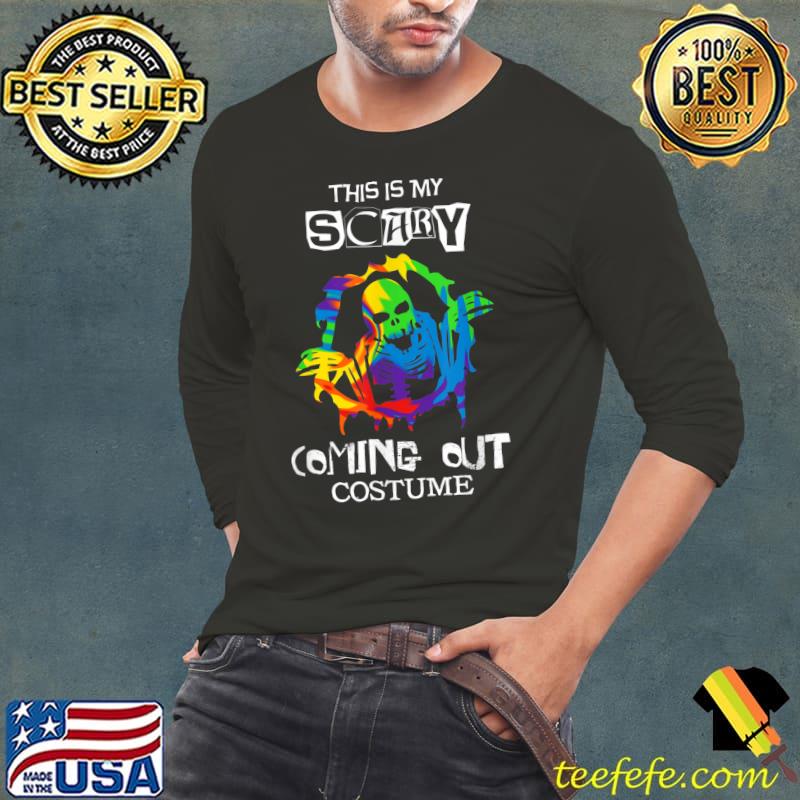Original scary Coming Out Costume Gay Halloween Funny LGBT Pride T-Shirt Long Sleeve Tee Original scary Coming Out Costume Gay Halloween Funny LGBT Pride T-Shirt Long Sleeve Tee