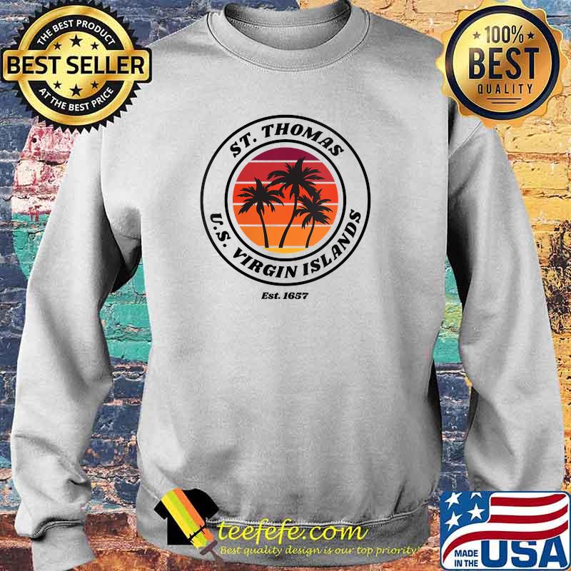 Original St. Thomas Virgin Islands Palm Tree Novelty Art T-Shirt Sweater Original St. Thomas Virgin Islands Palm Tree Novelty Art T-Shirt Sweater