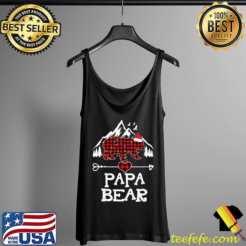 Papa Bear Red Plaid Bear T-Shirt Tank Top Papa Bear Red Plaid Bear T-Shirt Tank Top