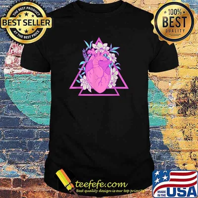 Pastel Goth Heart And Flowers Gothic T-Shirt
