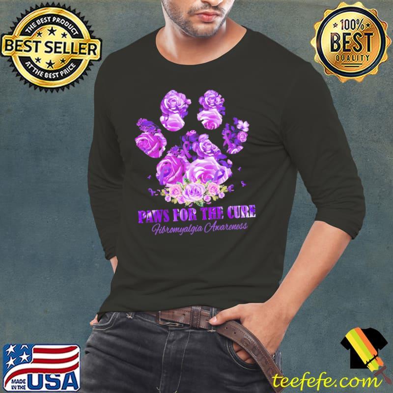 Paws For The Cure Fibromyalgia Awareness Flower Shirt