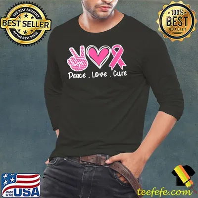 Peace Love Cure Faith Breast Cancer Awareness T-Shirt