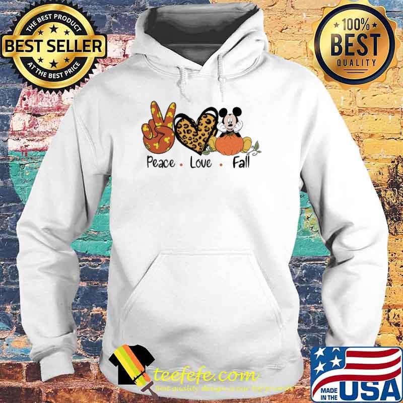 Peace Love Fall Mickey Mouse Lepoard Halloween Shirt Hoodie Peace Love Fall Mickey Mouse Lepoard Halloween Shirt Hoodie