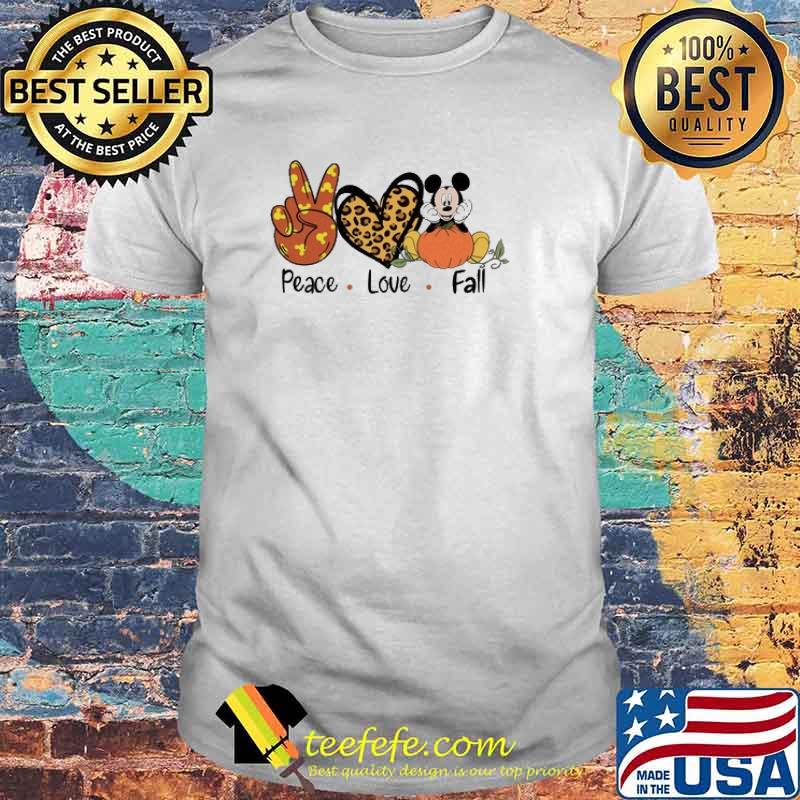 Peace Love Fall Mickey Mouse Lepoard Halloween Shirt Peace Love Fall Mickey Mouse Lepoard Halloween Shirt