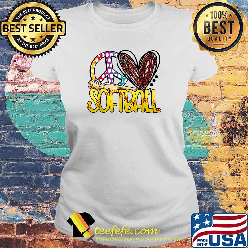 Peace Love Softball Sport Sporty Activities T-Shirt Laides tee Peace Love Softball Sport Sporty Activities T-Shirt Laides tee