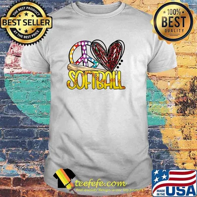 Peace Love Softball Sport Sporty Activities T-Shirt