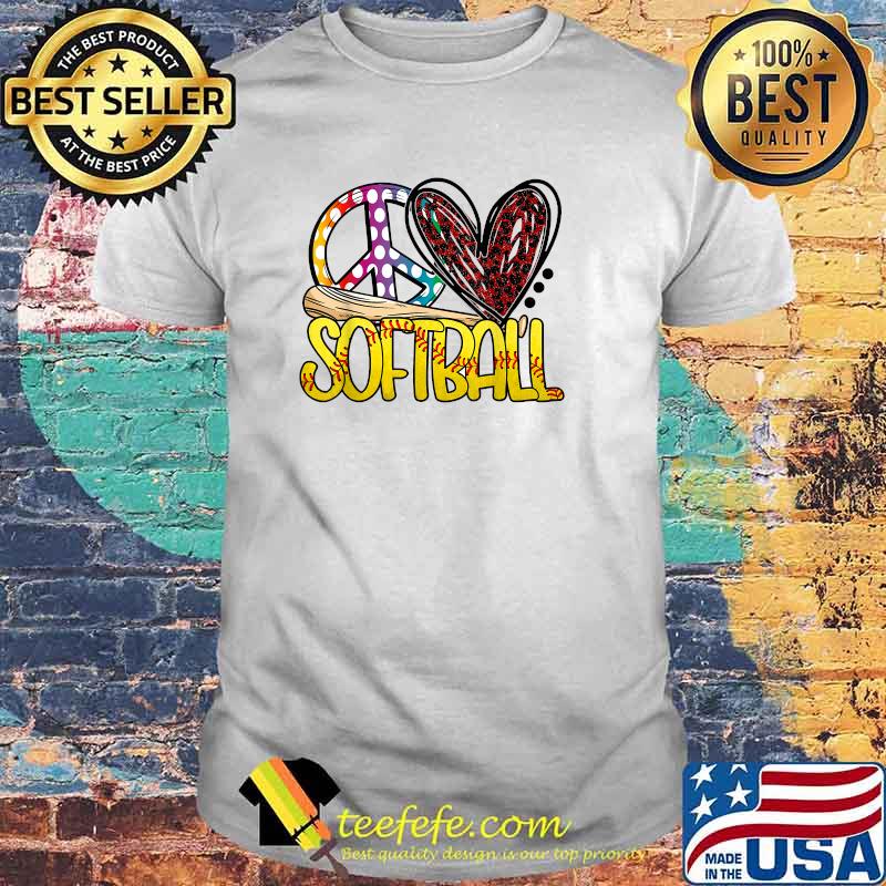 Peace Love Softball Sport Sporty Activities T-Shirt