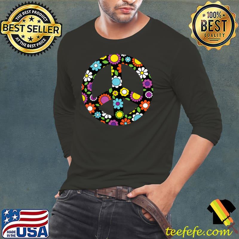 Peace Sign Flower 70's 80's Retro Vintage Halloween T-Shirt