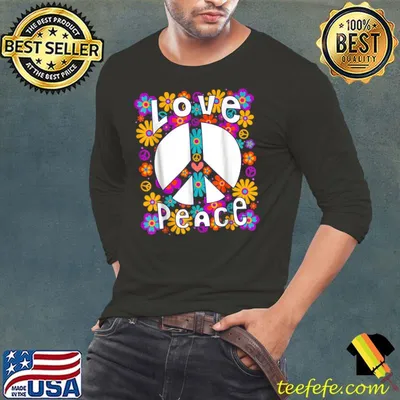 Peace Sign Love Design 60s 70s Tie Dye Hippie Costume T-Shirt