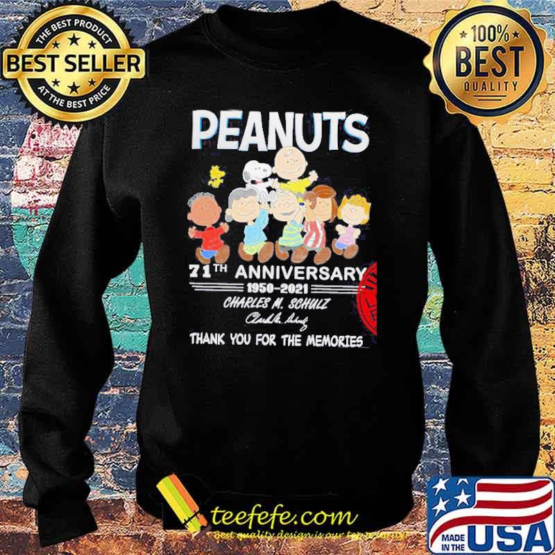 Peanuts 71th anniversary 1950-2021 Charles M Schulz thank you for the memories signature s Sweater Peanuts 71th anniversary 1950-2021 Charles M Schulz thank you for the memories signature s Sweater