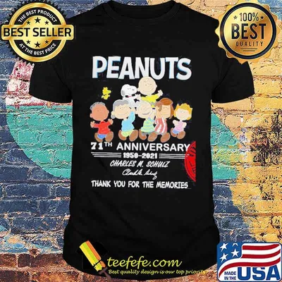 Peanuts 71th anniversary 1950-2021 Charles M Schulz thank you for the memories signature shirt