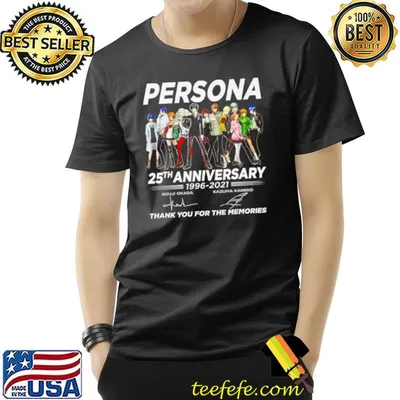 Persona 25th anniversary 1996 2021 thank you for the memories signatures shirt