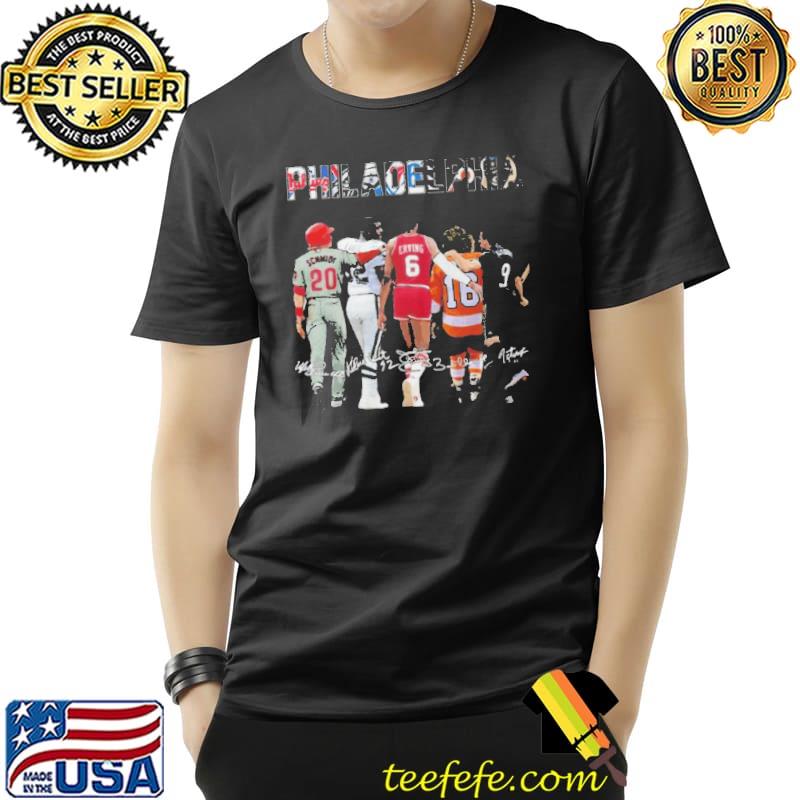 PHILADELPHIA PHILADELPHIA EAGLES PHILADELPHIA FLYERS PHILADELPHIA UNION SIGNATURES SHIRT Unisex PHILADELPHIA PHILADELPHIA EAGLES PHILADELPHIA FLYERS PHILADELPHIA UNION SIGNATURES SHIRT Unisex