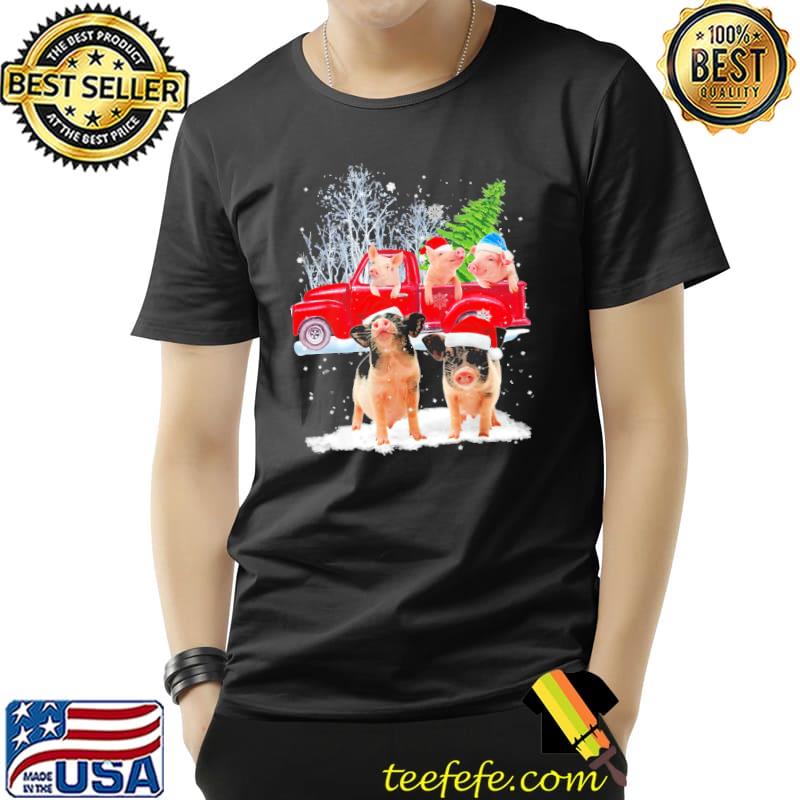 Pig Tractor Santa Christmas Tree Shirt Unisex Pig Tractor Santa Christmas Tree Shirt Unisex