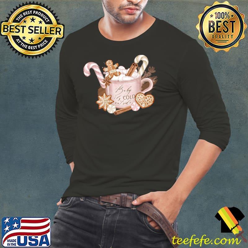 Pink Aesthetic Christmas Hot Cocoa with Candy Marshmallows T-Shirt