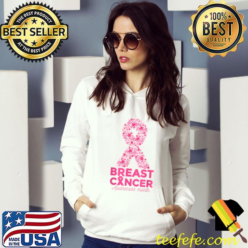 Pink Flowers Ribbon Breast Cancer Awareness Month T-Shirt Pink Flowers Ribbon Breast Cancer Awareness Month T-Shirt