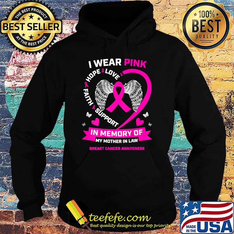 I Wear Pink For My Mother In Law Breast Cancer Awareness Tee Shirt