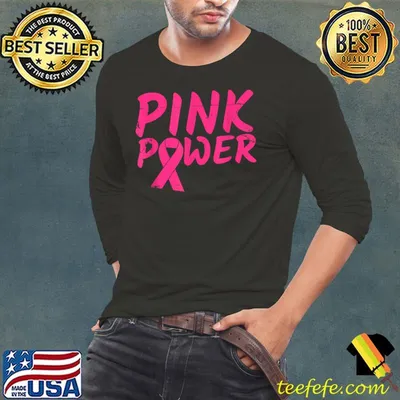 Pink Power Pink Ribbon Breast Cancer Awareness Month T-Shirt