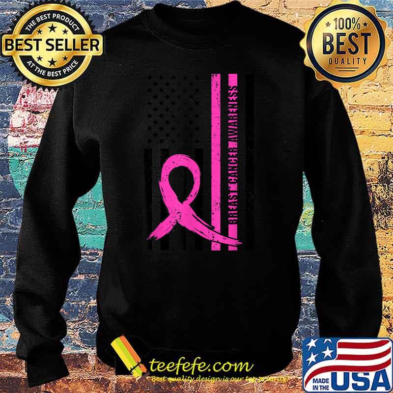 Pink Ribbon Breast Cancer Awareness Month American Flag T-Shirt Sweater Pink Ribbon Breast Cancer Awareness Month American Flag T-Shirt Sweater