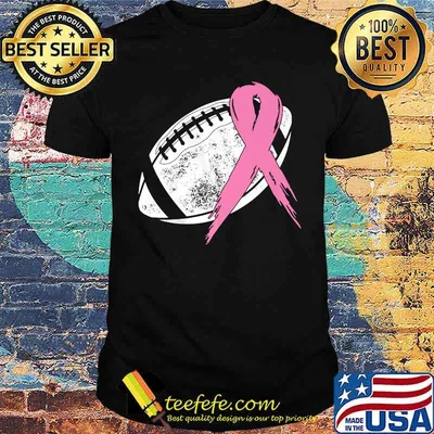 Pink Ribbon Football Breast Cancer Awareness T-Shirt