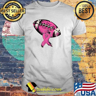 Pink Ribbon Football Costume Breast Cancer Awareness Month T-Shirt