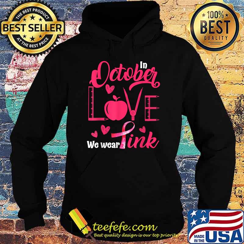 Pink Ribbon Teacher Breast Cancer Awareness Halloween T-Shirt Hoodie Pink Ribbon Teacher Breast Cancer Awareness Halloween T-Shirt Hoodie
