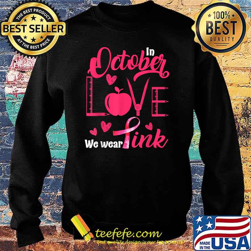 Pink Ribbon Teacher Breast Cancer Awareness Halloween T-Shirt Sweater Pink Ribbon Teacher Breast Cancer Awareness Halloween T-Shirt Sweater