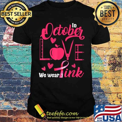 Pink Ribbon Teacher Breast Cancer Awareness Halloween T-Shirt