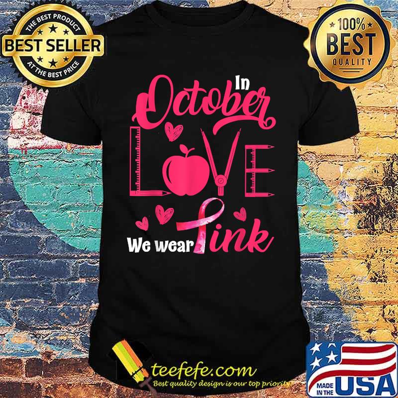 Pink Ribbon Teacher Breast Cancer Awareness Halloween T-Shirt Pink Ribbon Teacher Breast Cancer Awareness Halloween T-Shirt