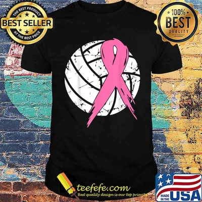 Pink Ribbon Volleyball Breast Cancer Awareness T-Shirt