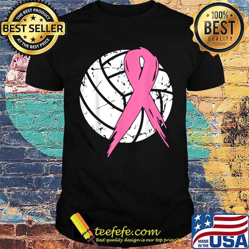 Pink Ribbon Volleyball Breast Cancer Awareness T-Shirt