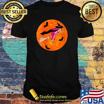 PINK WITCH ON BROOM, HALLWEEN, WITCHES T-Shirt