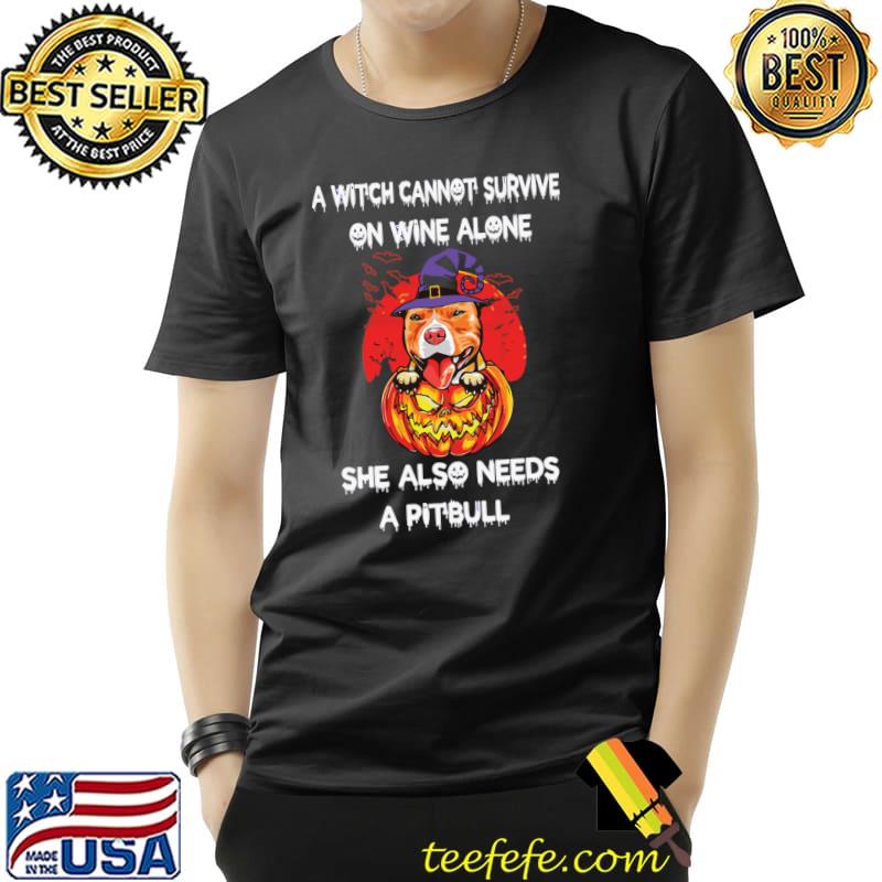 Pitbull Witch Pumpkin Halloween Vintage T-Shirt Unisex Pitbull Witch Pumpkin Halloween Vintage T-Shirt Unisex