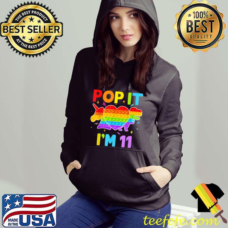 Pop it I'm 11 Birthday Girl Pop Fidget Toys Graphic Unicorn T-Shirt Pop it I'm 11 Birthday Girl Pop Fidget Toys Graphic Unicorn T-Shirt