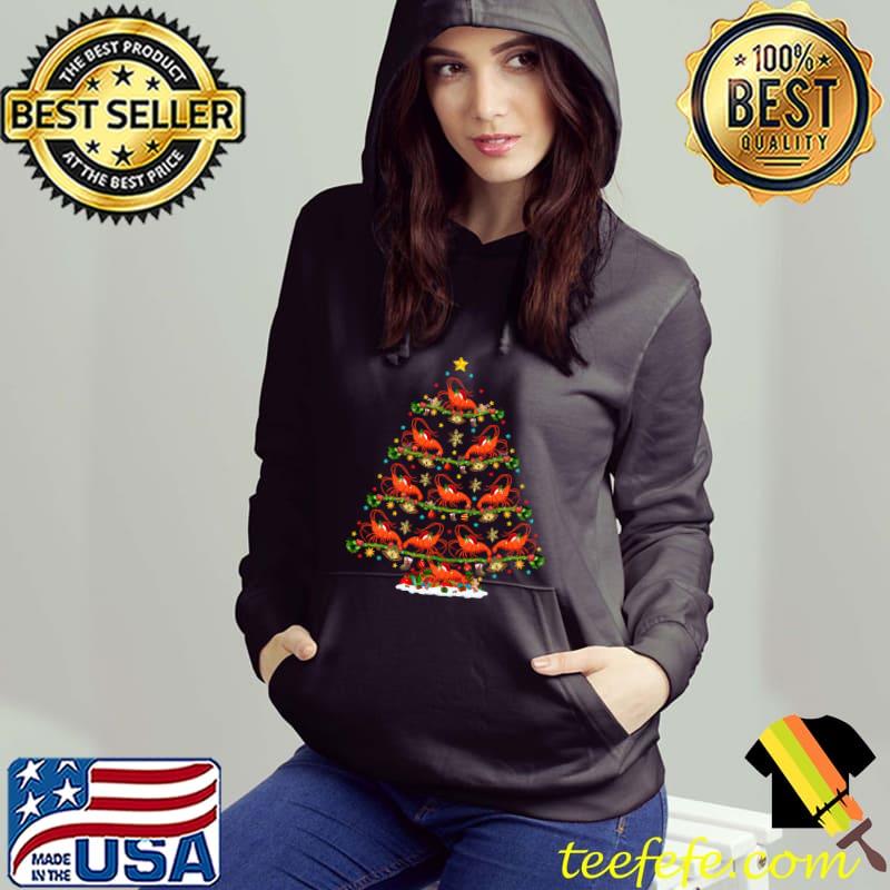 Prawn Lover Xmas Lighting Santa Prawn Christmas Tree T-Shirt Hoodie Prawn Lover Xmas Lighting Santa Prawn Christmas Tree T-Shirt Hoodie