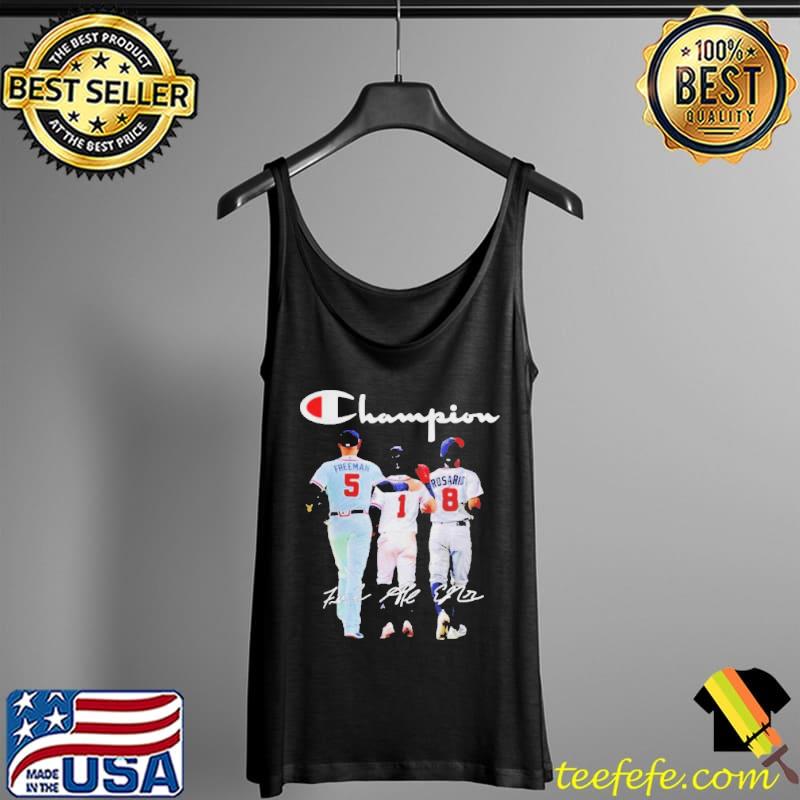 Premium atlanta Braves Champion Freeman Albies Rosario signatures Tank Top Premium atlanta Braves Champion Freeman Albies Rosario signatures Tank Top