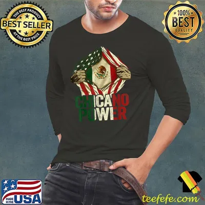 Premium chicano Power Shirt Funny Hispanics USA Flag Mexican Flag T-Shirt