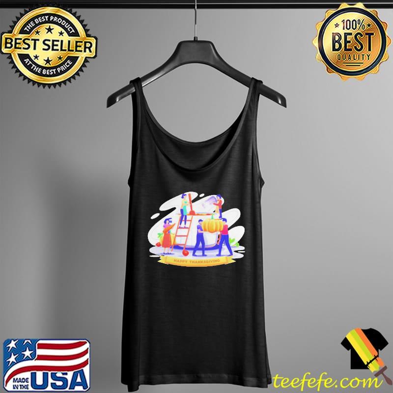 Premium happy Thanksgiving Thank You Label Tank Top Premium happy Thanksgiving Thank You Label Tank Top