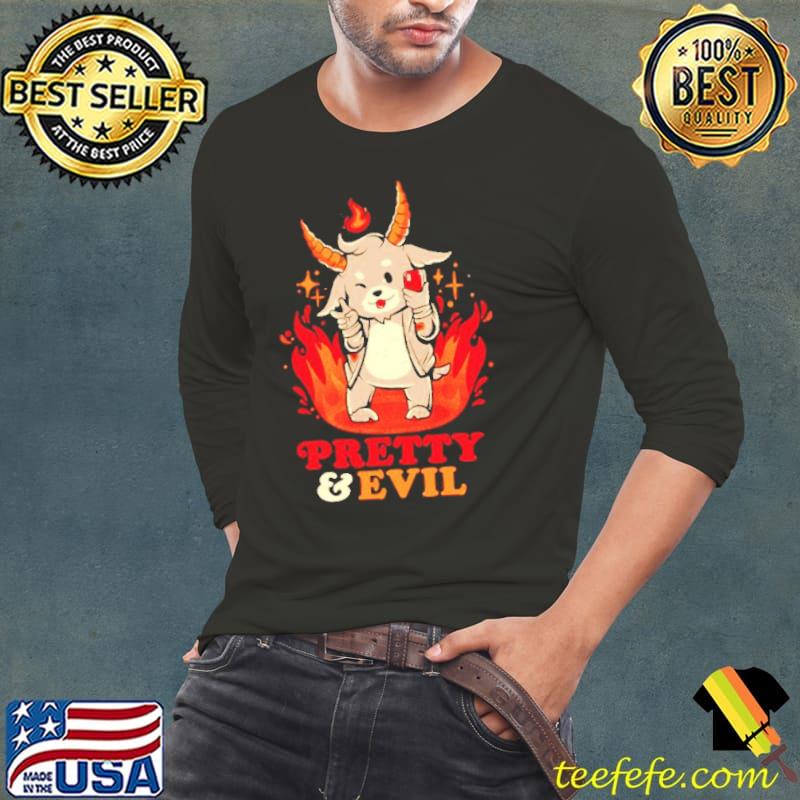 Pretty and Evil Cute Evil Creepy Baphomet s Long Sleeve Tee Pretty and Evil Cute Evil Creepy Baphomet s Long Sleeve Tee