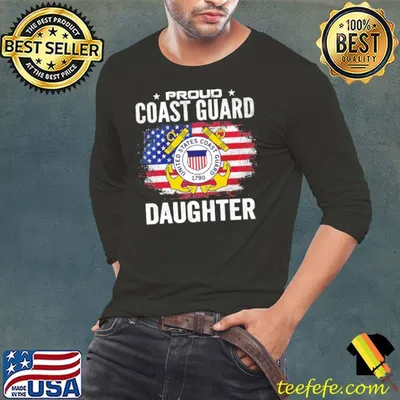 Proud Coast Guard Daughter With American Flag Shirt