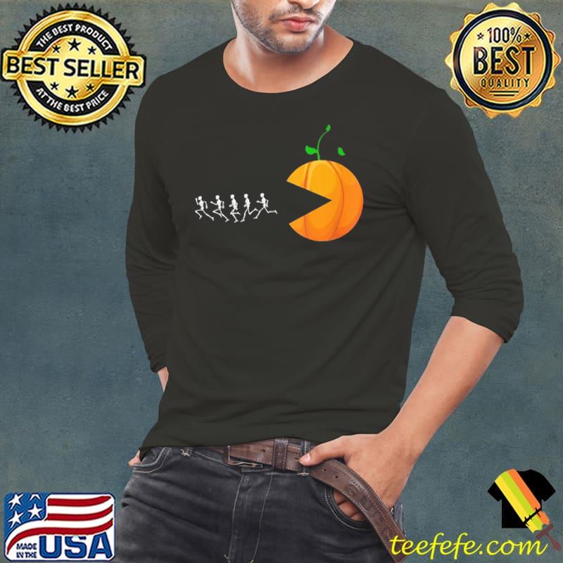 Pumpkin Eating Skeletons Shirt Long Sleeve Tee Pumpkin Eating Skeletons Shirt Long Sleeve Tee