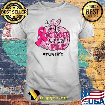 Pumpkin we wear pink breast cancer awareness nurse T-Shirt