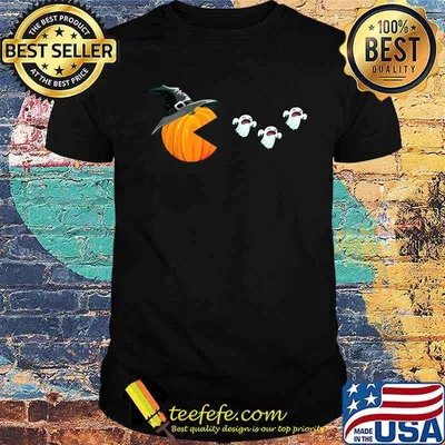 Pumpkin Witch Eating Ghosts Halloween T-Shirt