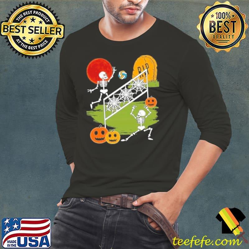 Pumpkins Volleyball Skeleton Volleyween Halloween Shirt Pumpkins Volleyball Skeleton Volleyween Halloween Shirt