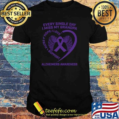 Purple In Memory Of My Grandpa Alzheimers Awareness Graphic T-Shirt