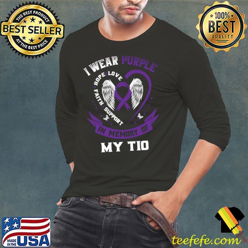 Purple In Memory Of My Tio Alzheimers Dementia Uncle Spanish T-s Long Sleeve Tee Purple In Memory Of My Tio Alzheimers Dementia Uncle Spanish T-s Long Sleeve Tee